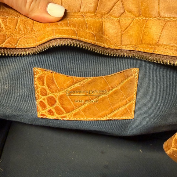 Dooney & Bourke Brown Croc-Embossed Tote - Picture 4 of 5